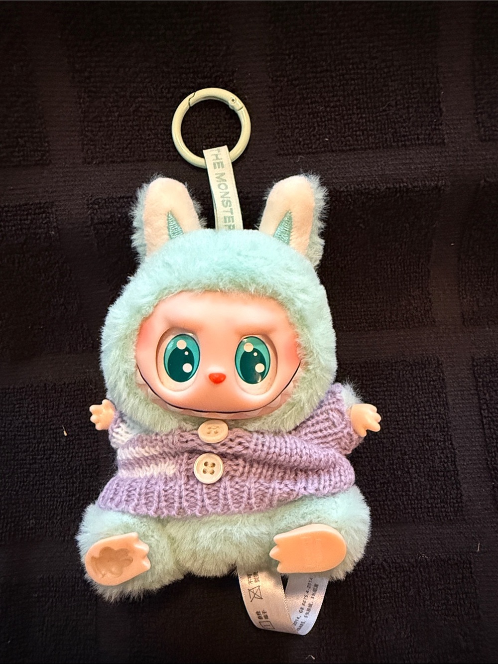 Plush Keychain Bunny in Mint Green & Lavender - The Monster Collection